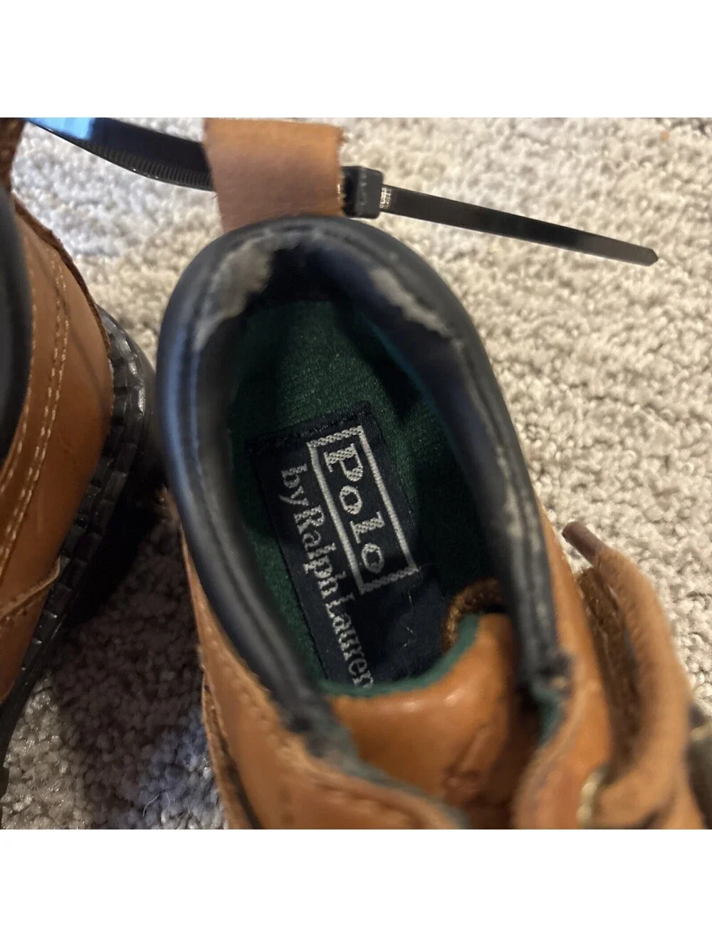 Polo Ralph Lauren Boys Toddler Brown Leather Dockers Loafers Shoes Size 7